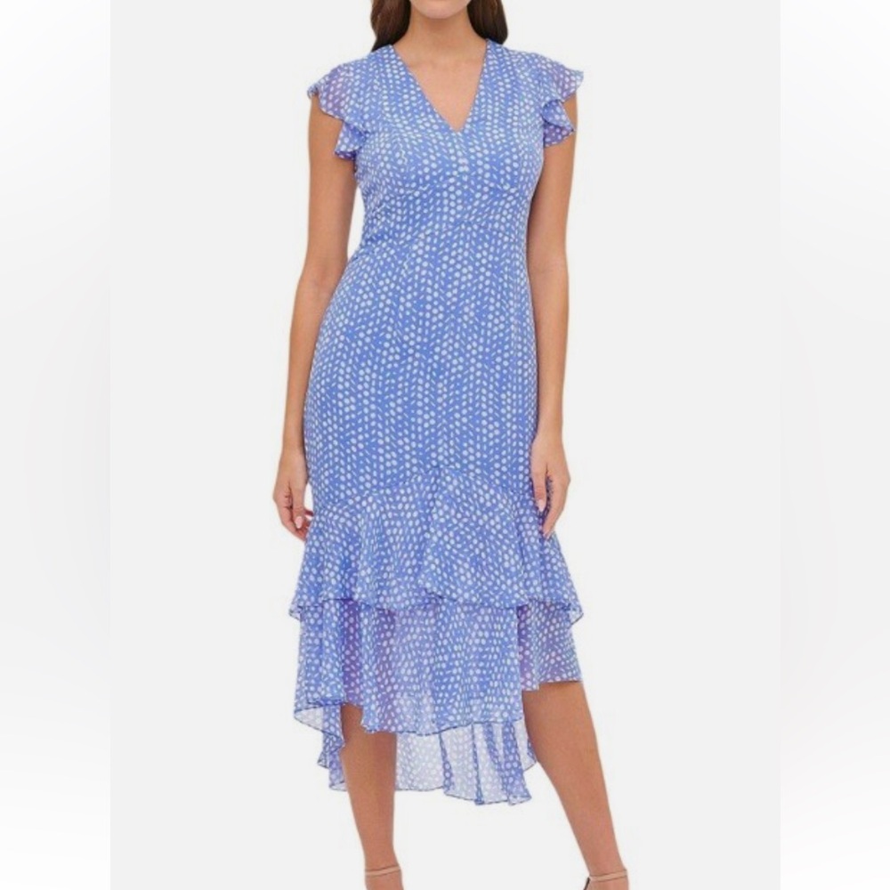 Tommy Hilfiger Blue and White Polka Dot Maxi Dress